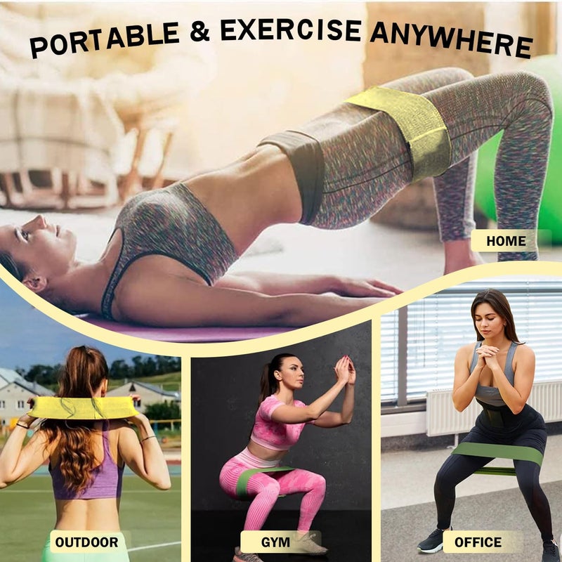 KANGFITER Non-Slip Fabric Resistance Bands for Working Out, Loop Exercise Bands for Booty Leg, Butt, Glute, Stretch Workout Bands for Women & Men, Hip Elastic Bands for Home Gym Fitness, Yoga, Pilates - Image 5